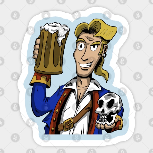 Guybrush Threepwood Sticker by Black Snow Comics